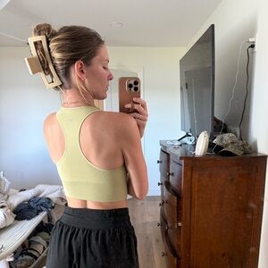 lululemon athletica Light Green wunder train longline bra